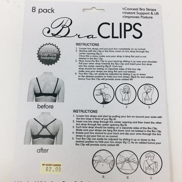 8-pack Bra Back Clips - Conceal Bra Straps - Add Full Cup Size