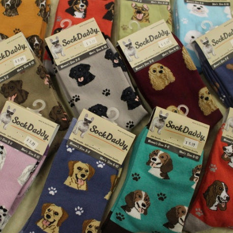 WHITE POODLE Dog Unisex Socks By E&S Pets CHOOSE SOCK DADDY, HAPPY TAILS,  LIFE IS BETTER