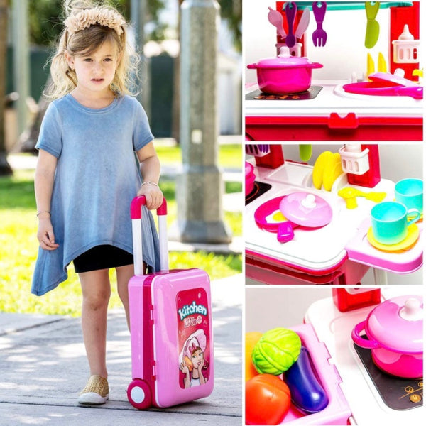 Toy chef travel kitchen hot sale set