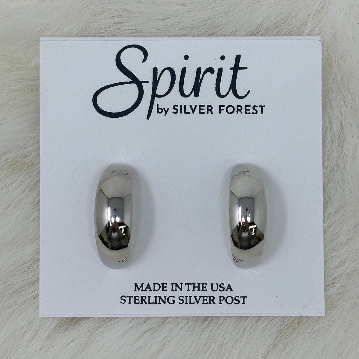 Silver Modern Chic Hoop Post Earrings