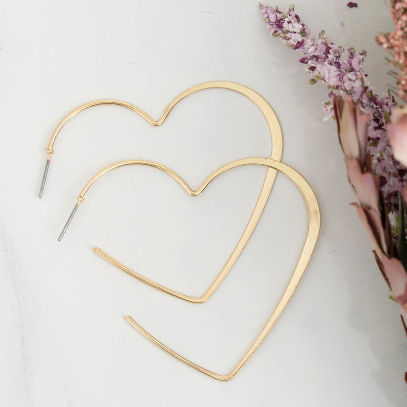 Hoops Lg Heart Shaped Earrings