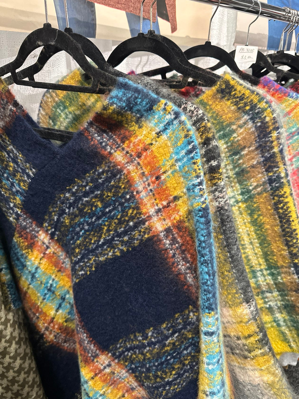 Soft plaid poncho