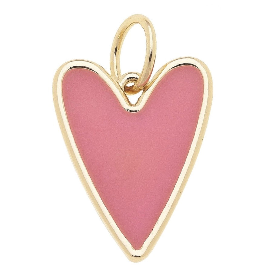 Enamel Heart Charm in Pink