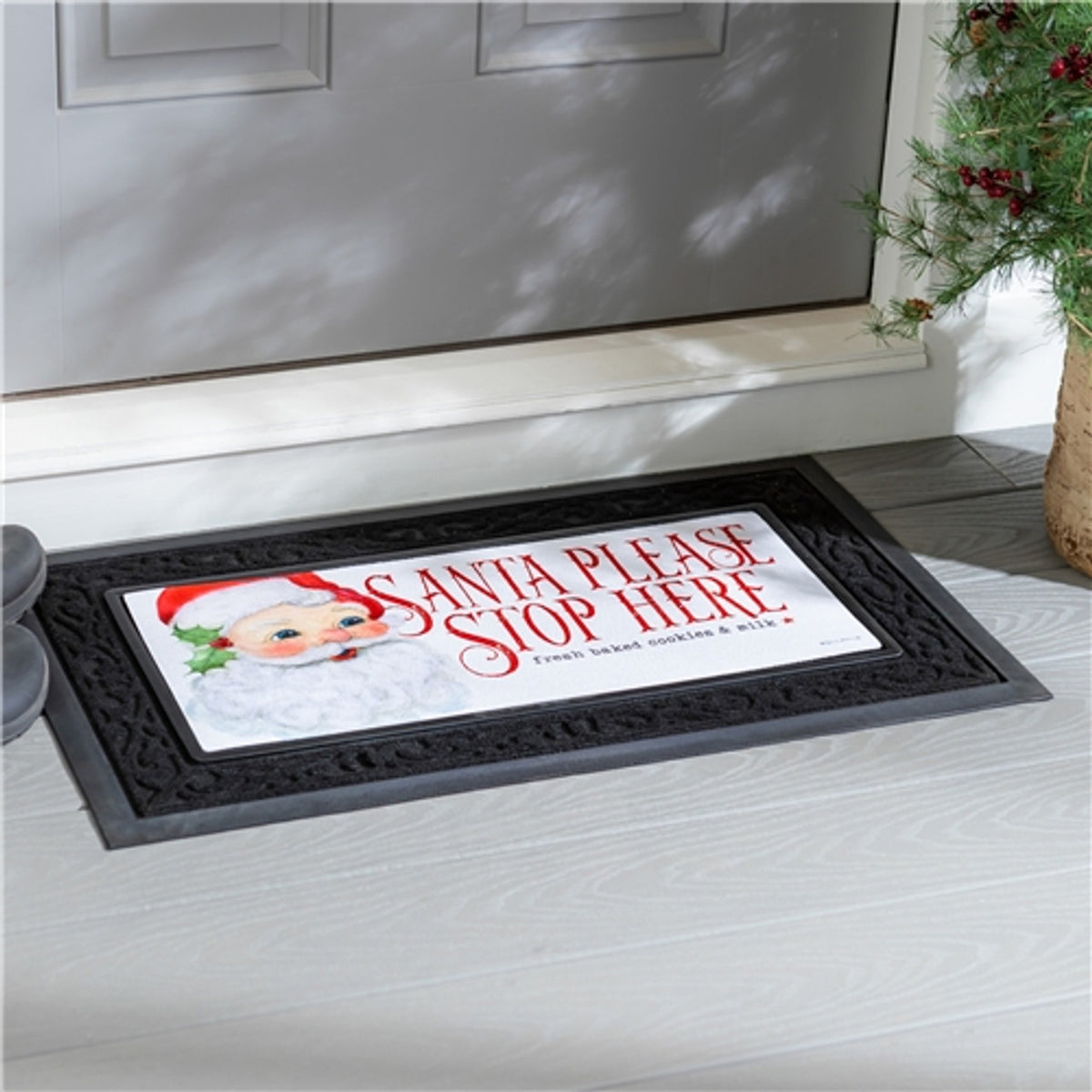 Santa Please Stop Here Sassafras Insert Mat - Retired Design