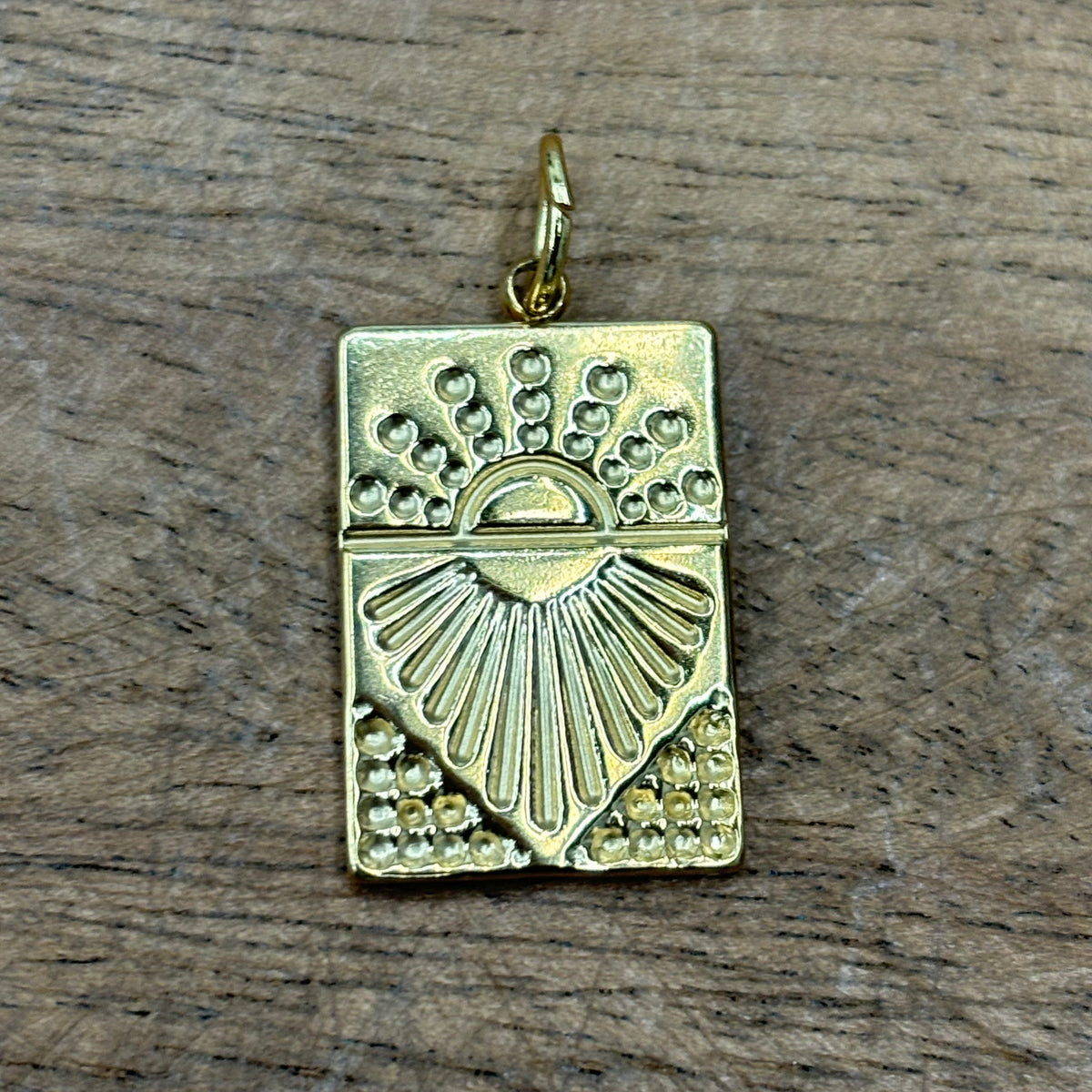 Sun on Horizon Gold Bar Charm