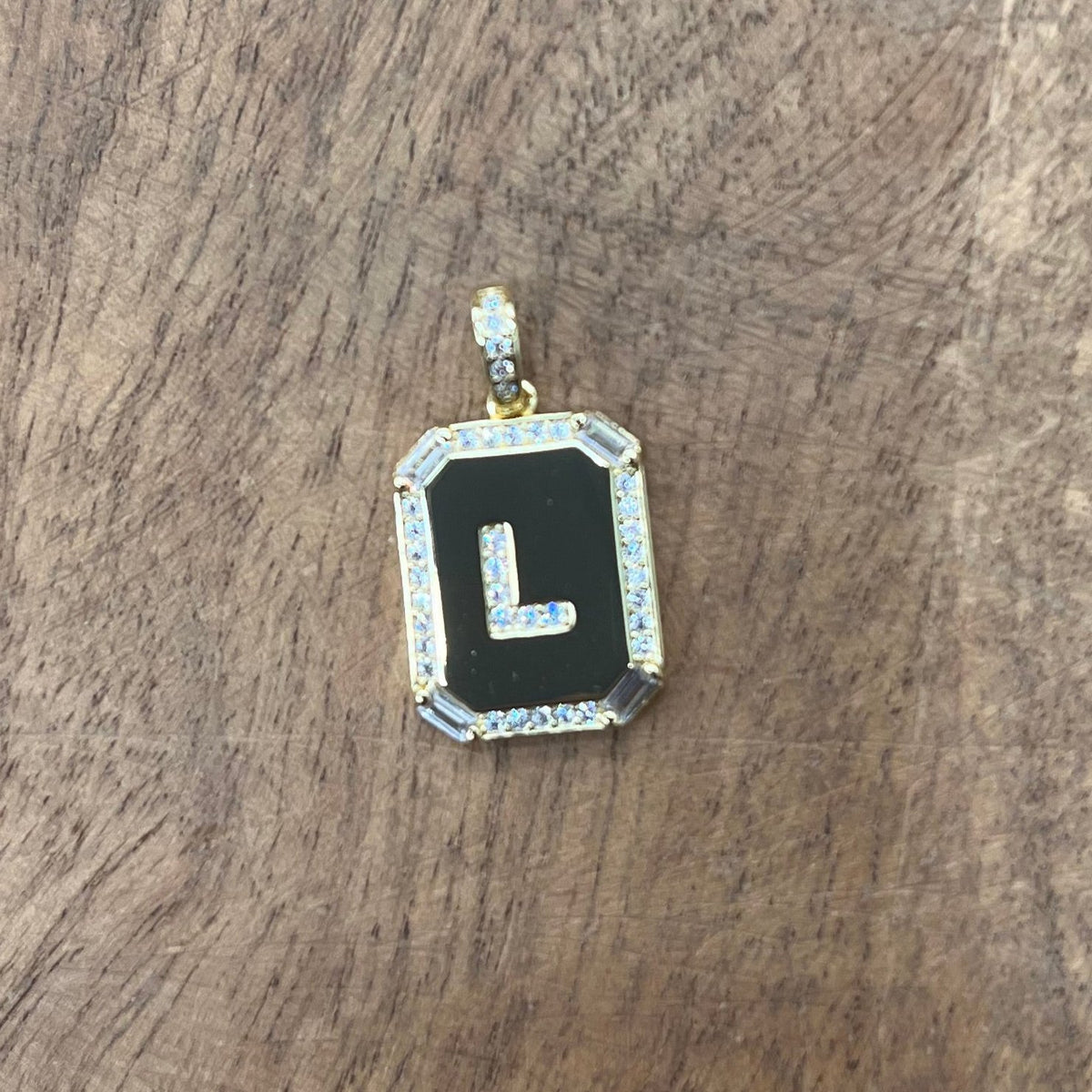 CZ Rectangle Initial Charm