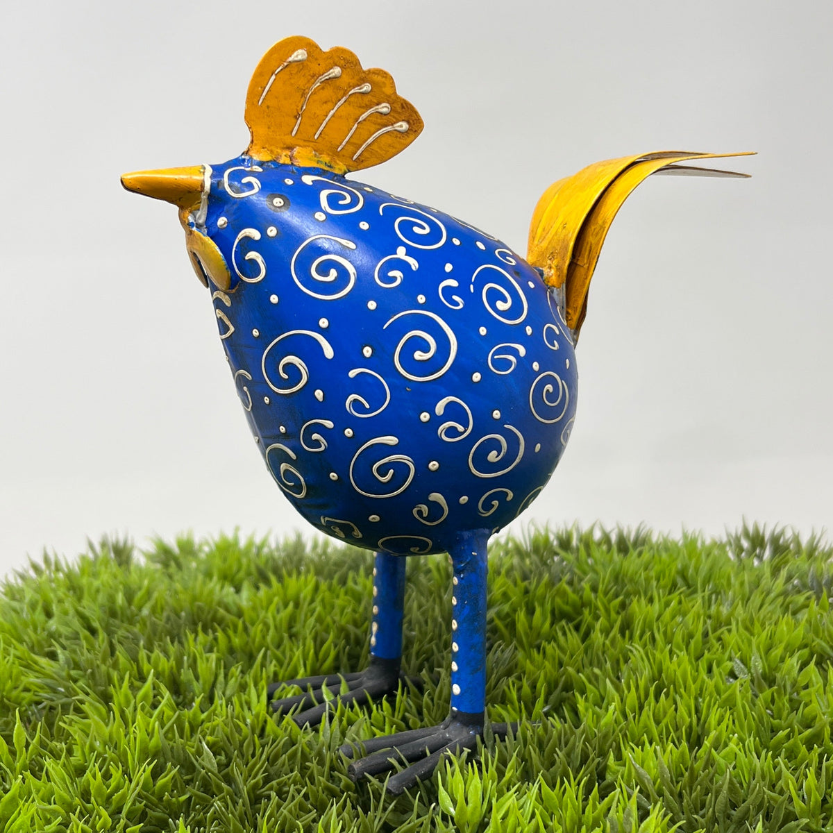 Blue &amp; Yellow Funky Metal Rooster