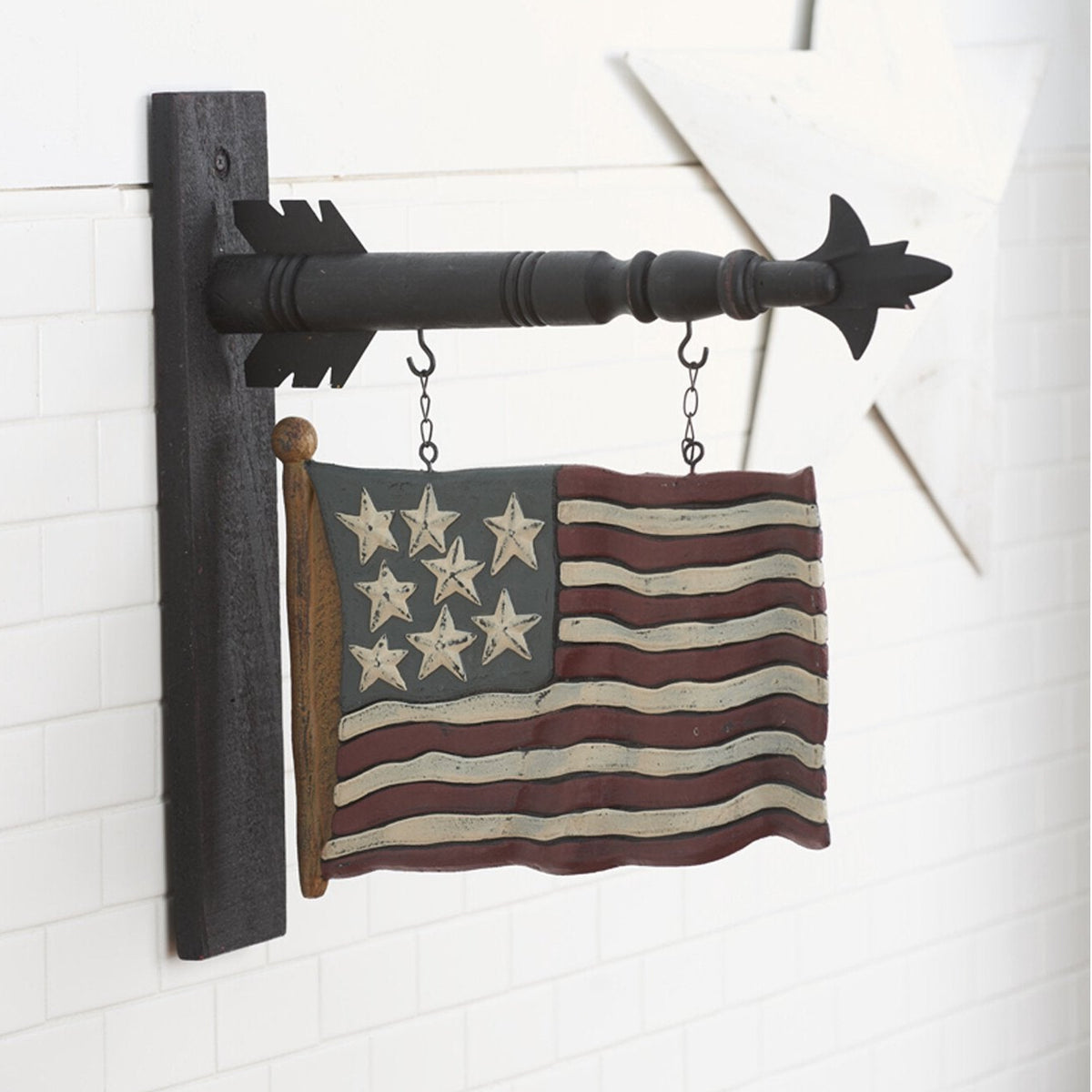 Resin 8 Star USA Waving Flag for Arrow Holder