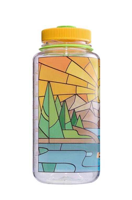 32oz Wide Mouth Stained Glass Print Bottle