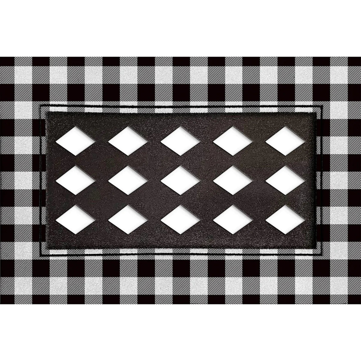 Black &amp; White Buffalo Check Flocked Sassafras Mat Tray - Retired Design