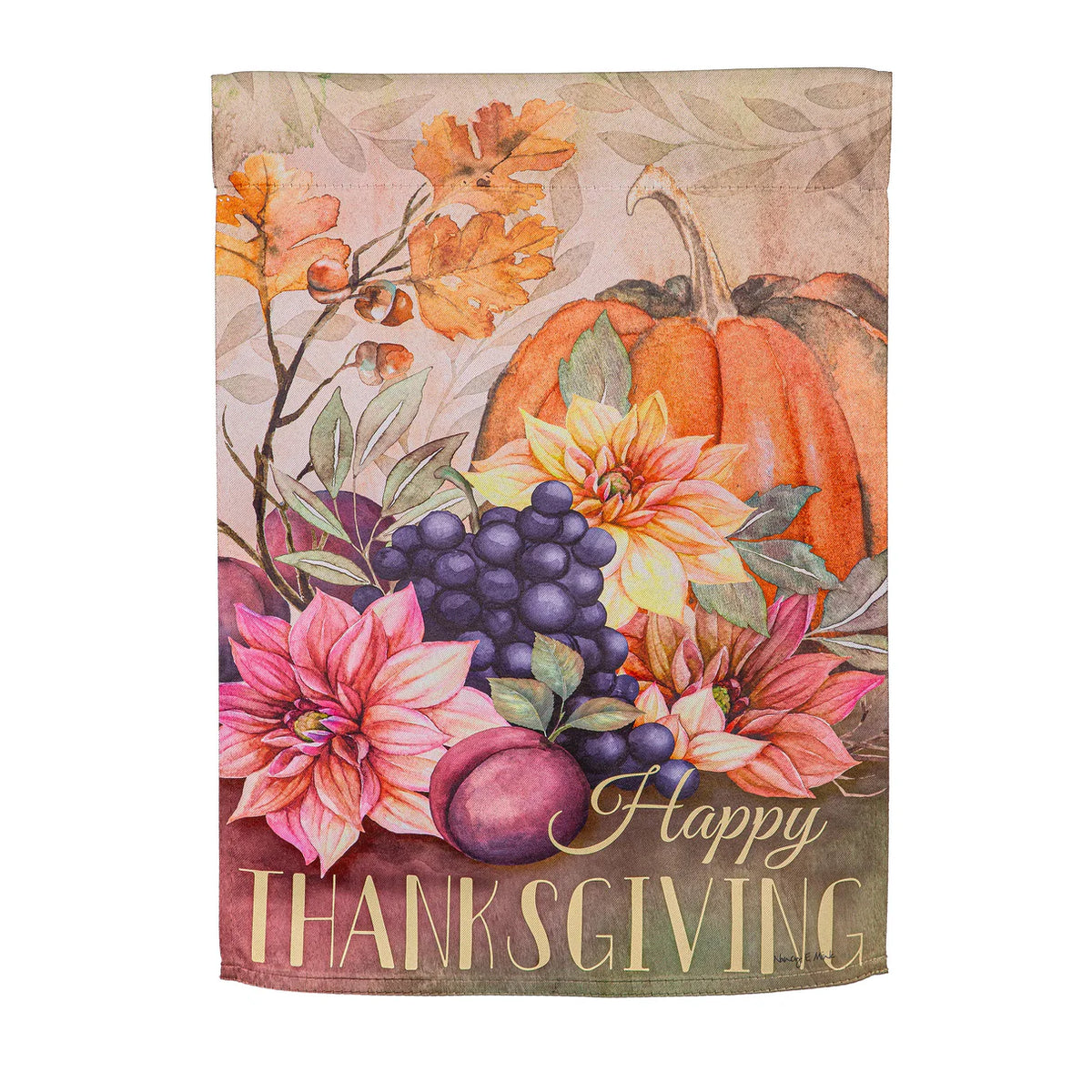 Happy Thanksgiving Suede Garden Flag