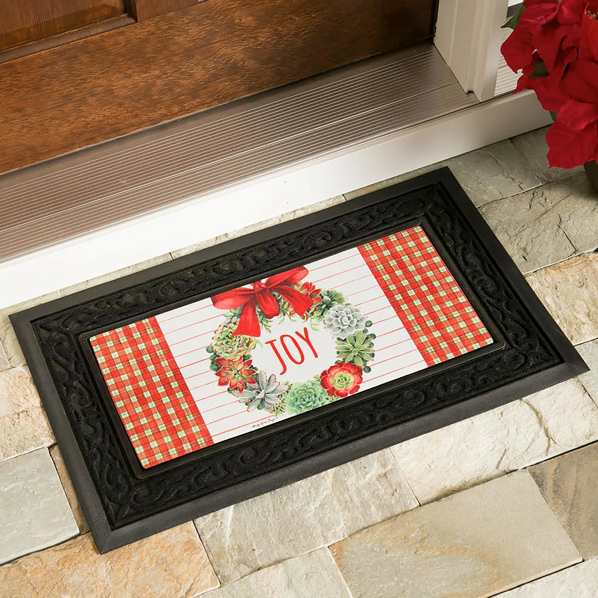 Black Solid Scroll Sassafras Mat Tray