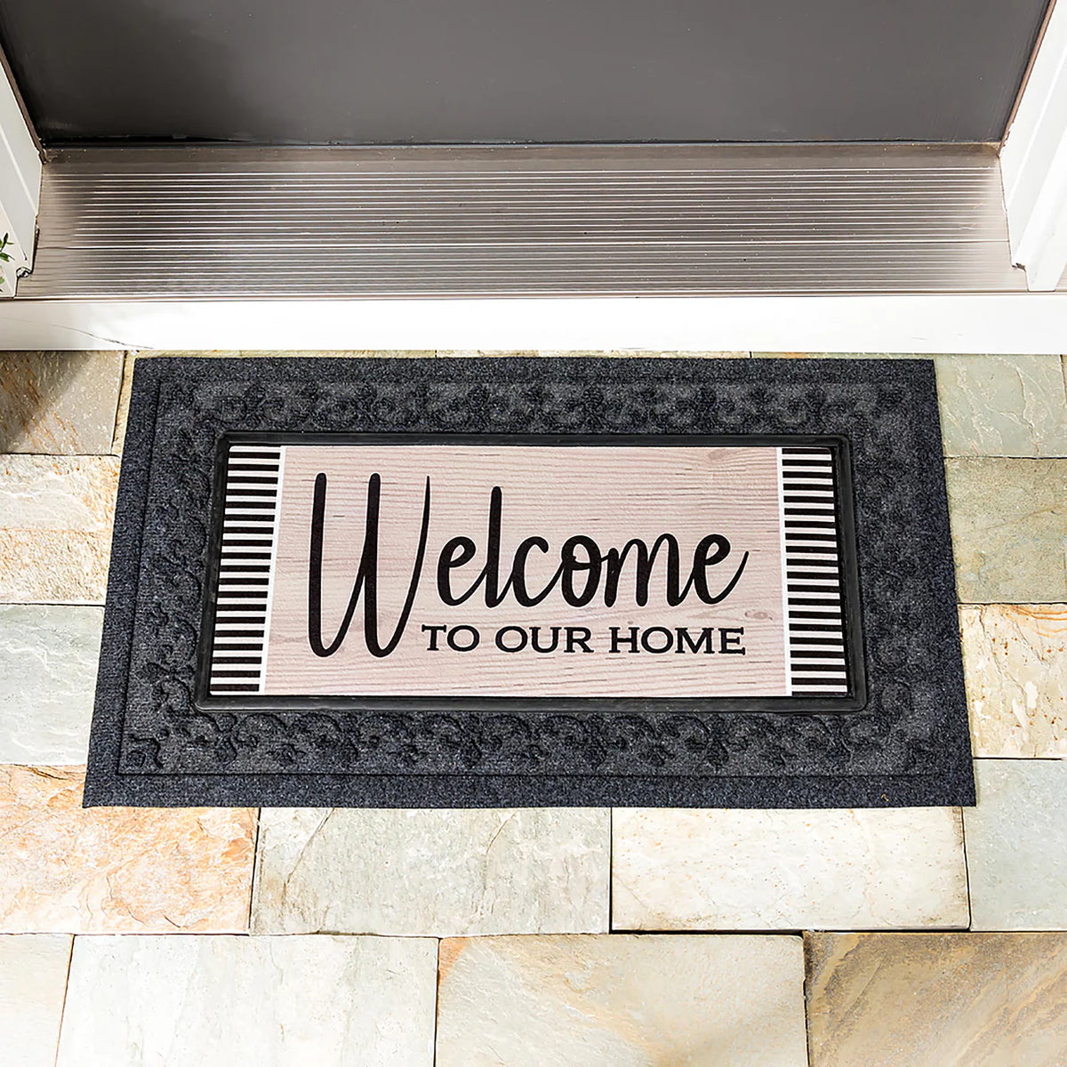 Wood Grain Welcome Sassafras Insert Mat