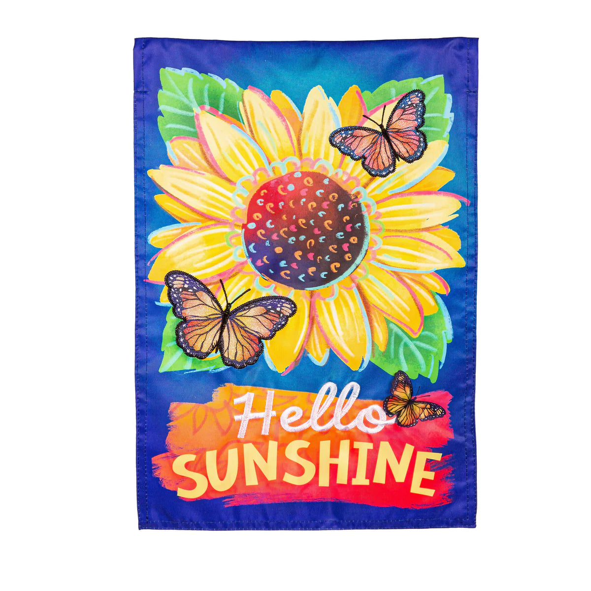 Hello Sunshine &amp; Butterflies Garden Flag