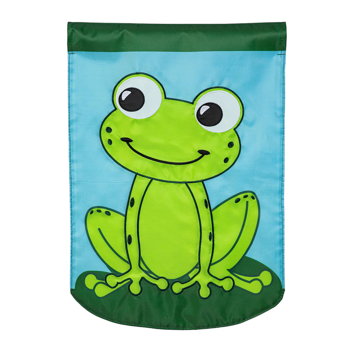 Frog Basic Applique Garden Flag