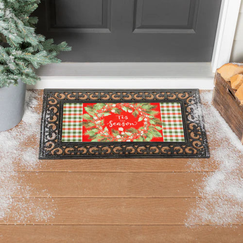 Tis the Season Wreath Sassafras Insert Mat