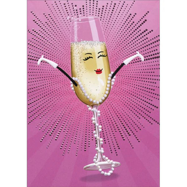 Champagne Girl Mini Card