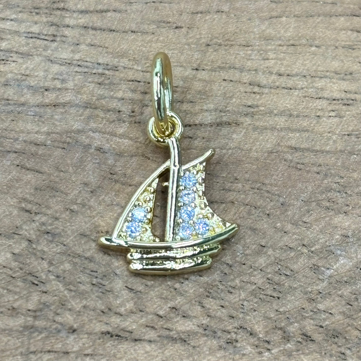 CZ Sailboat Charm