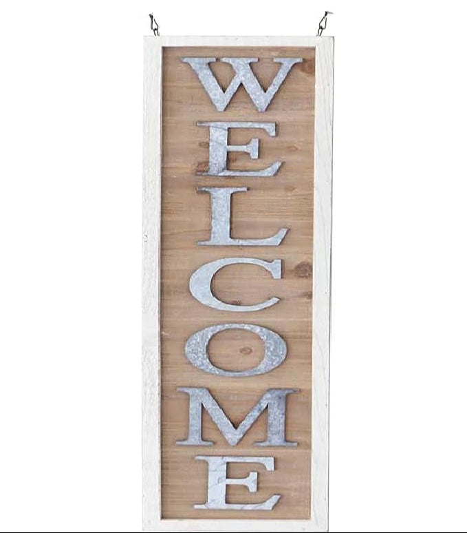 Wood &amp; Tin Welcome Sign for Arrow Holder