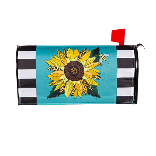 Welcome Friends Leopard Sunflower Mailbox Cover