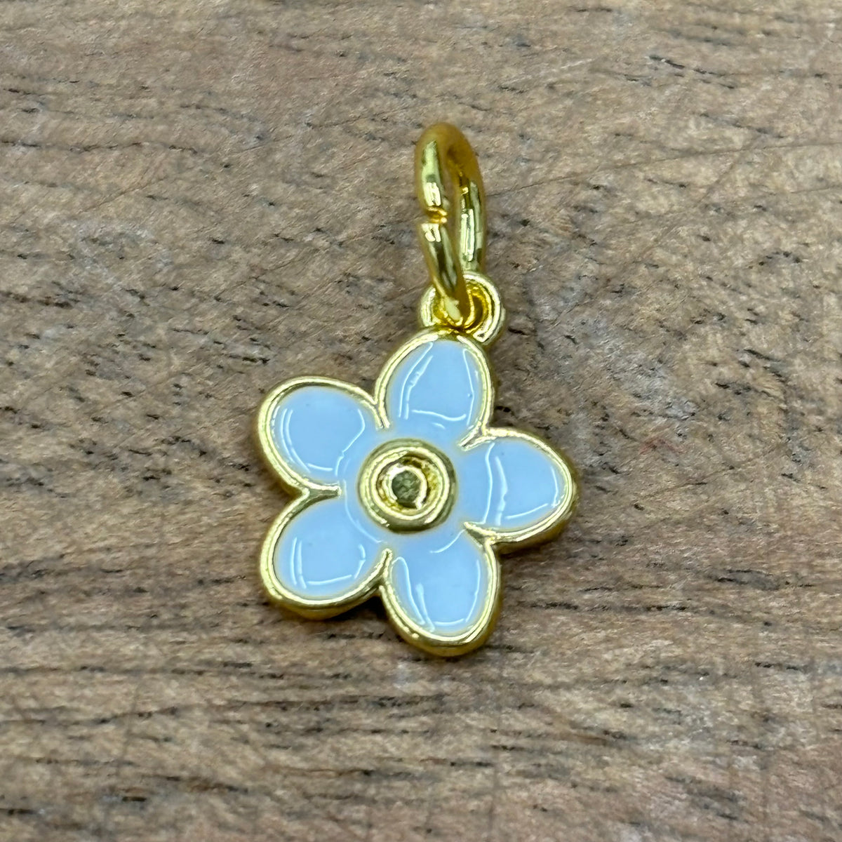 White Enamel Daisy Charm