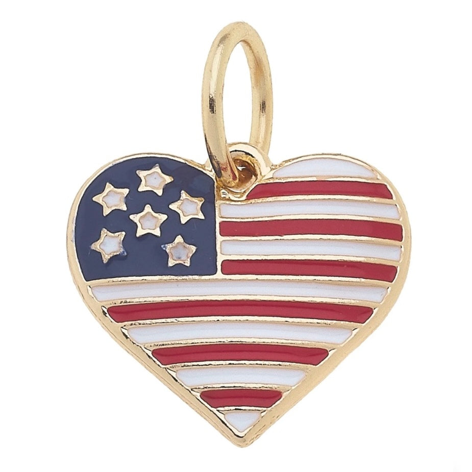 I Heart America Charm in Red, White, &amp; Blue