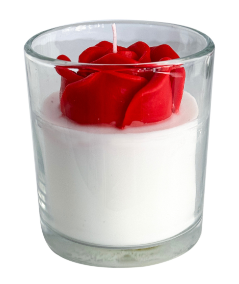 Red Enchanted Rose Art Candle