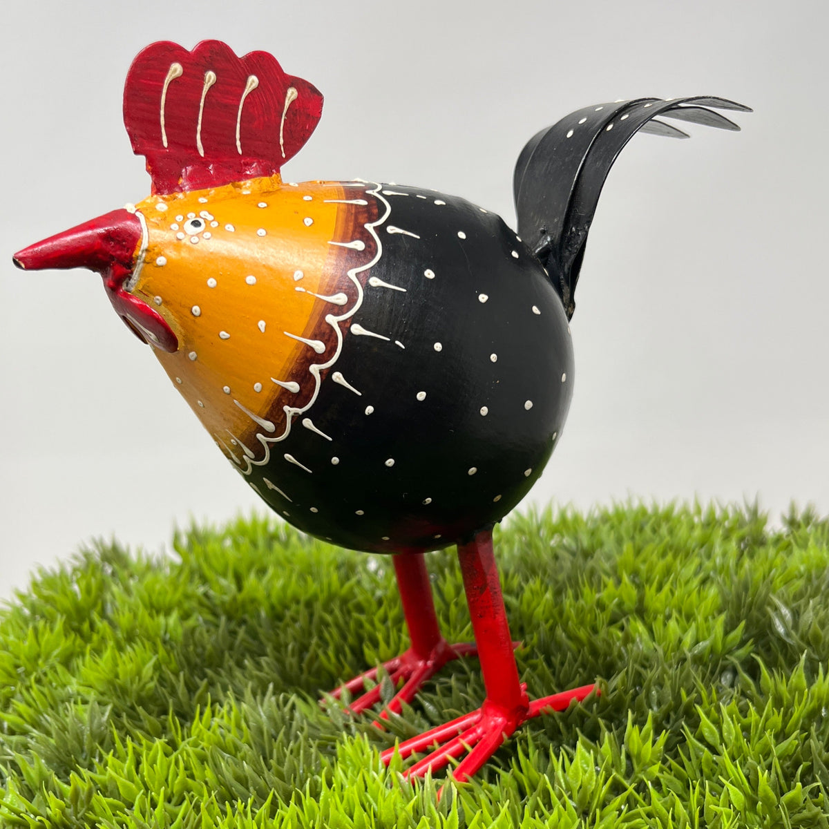 Black &amp; Orange Funky Metal Rooster