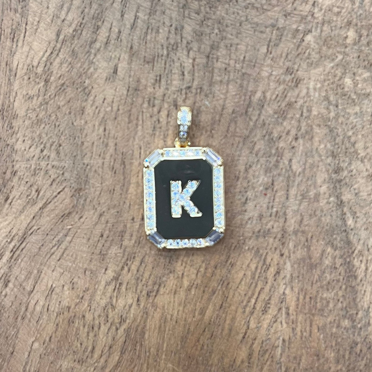 CZ Rectangle Initial Charm