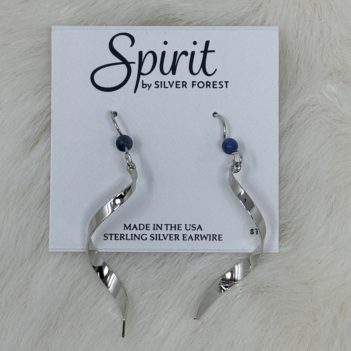 Ribbon Curl w/ Bead Earrings Spirit