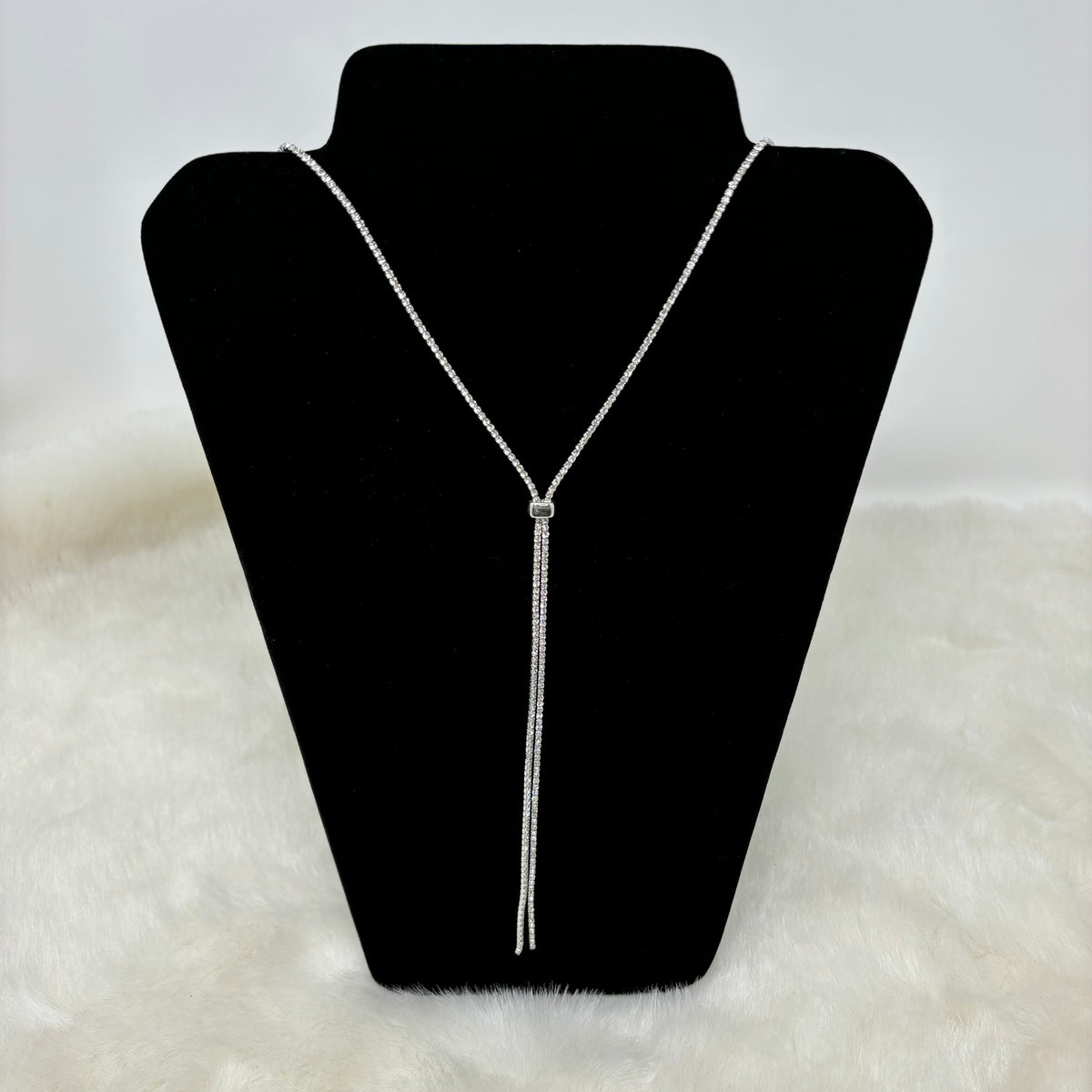 Long Rhinestone Adjustable Necklace