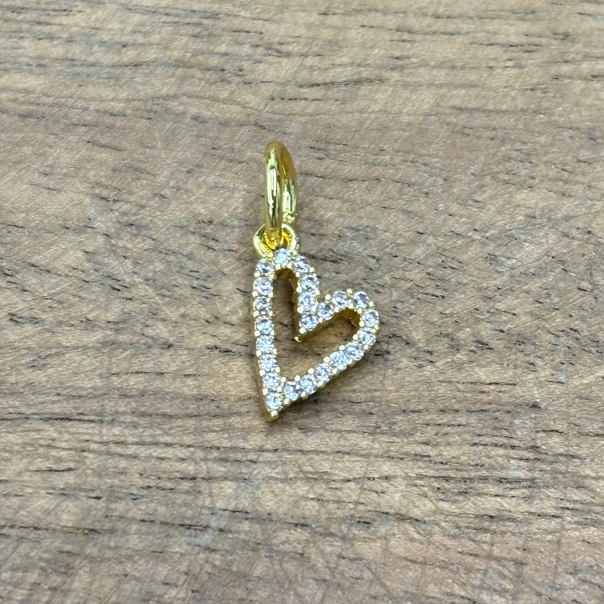 CZ Open Heart Charm