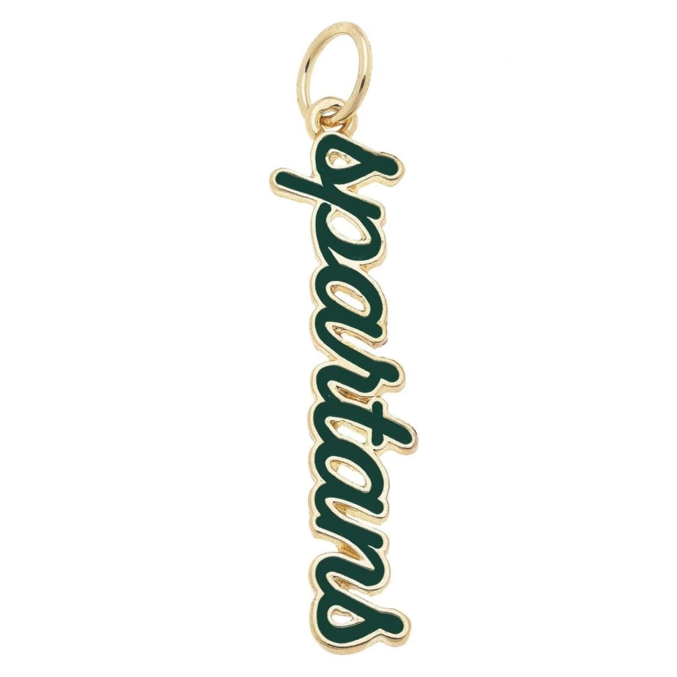 Michigan State Spartans Enamel Script Charm