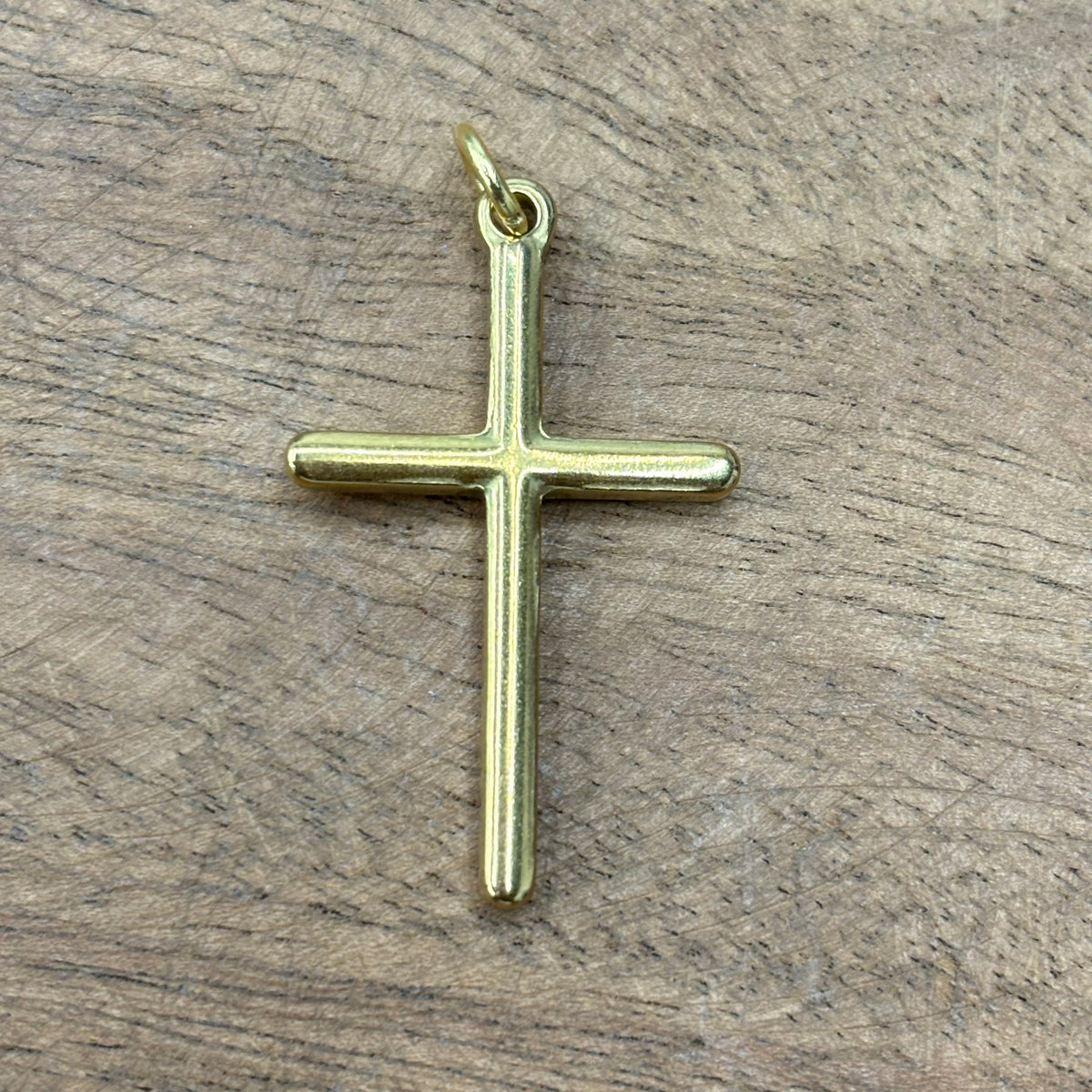 Lg Plain Gold Cross Charm