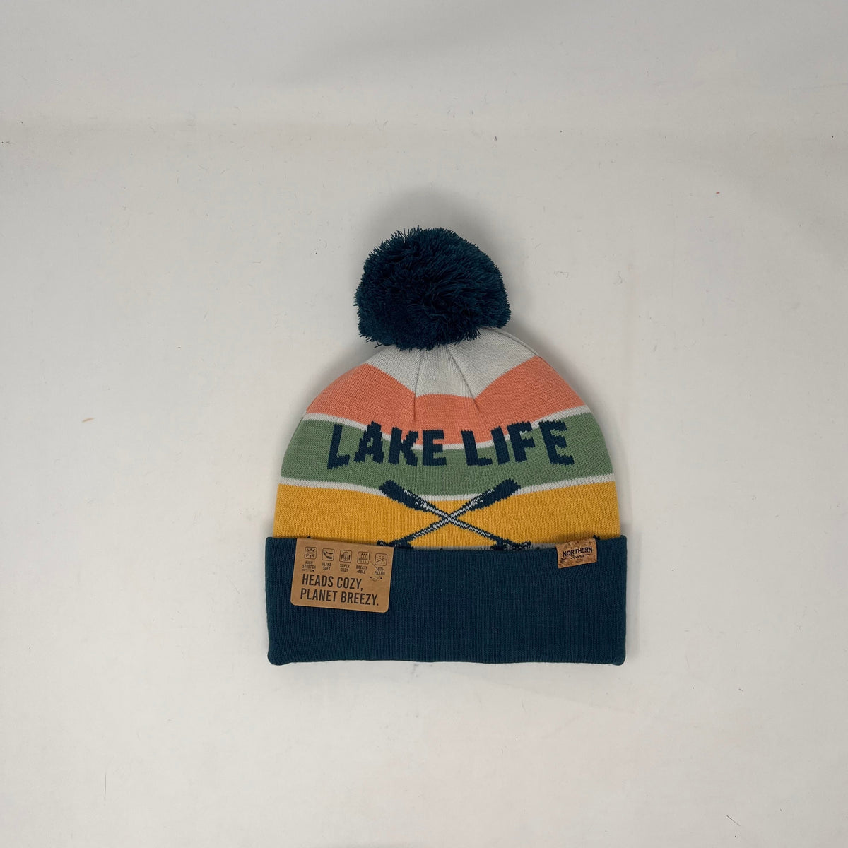 Lake Life Beanie w/Removeable Pom