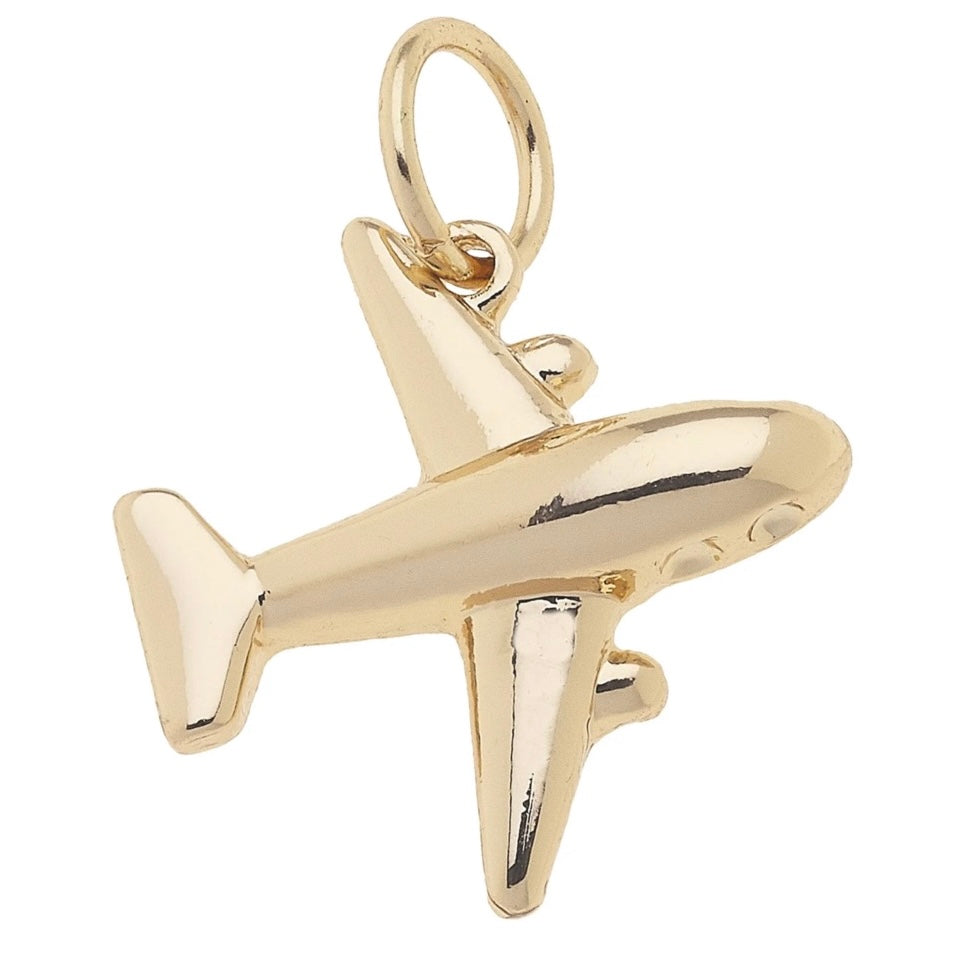 Jet Setter Charm in Shiny Gold