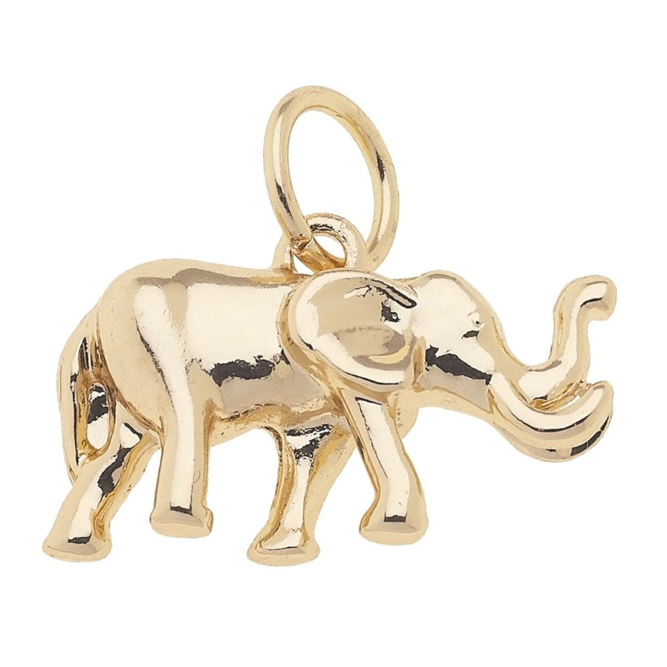 Elephant Charm in Shiny Gold