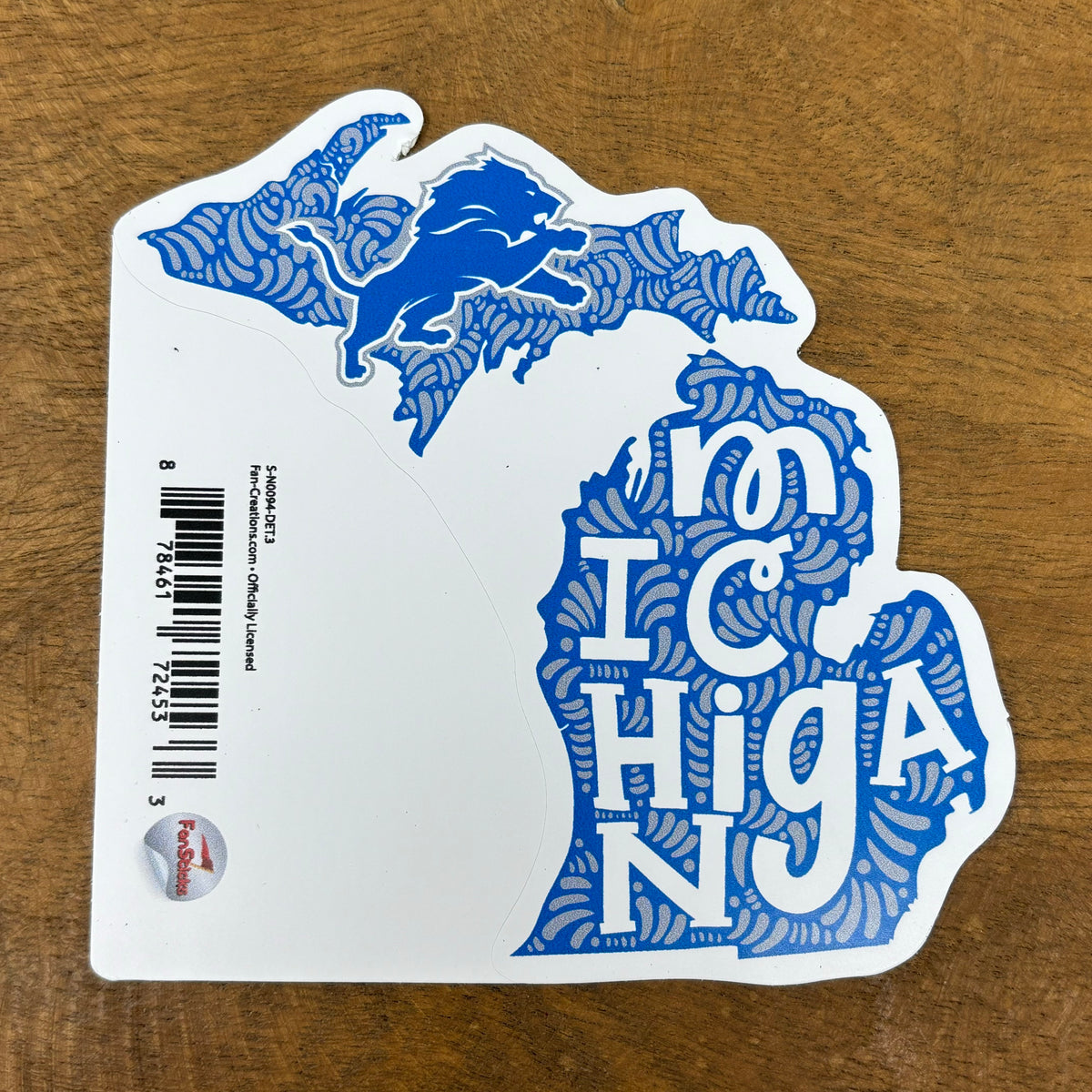 State Name Detroit Lions Sticker