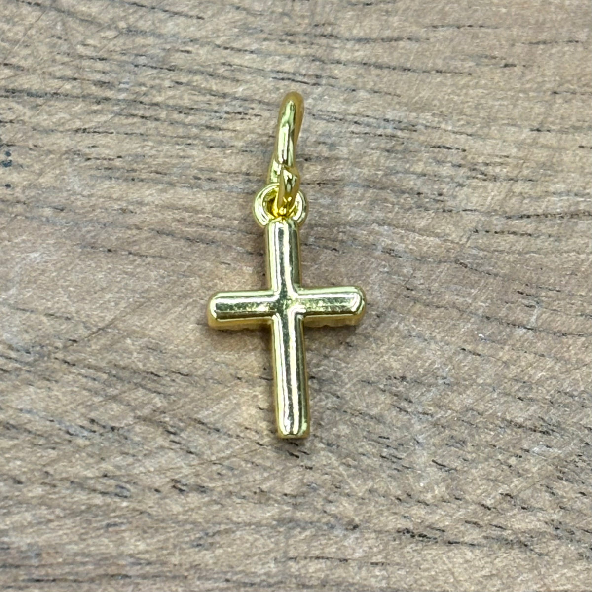 Tiny Gold Cross Charm