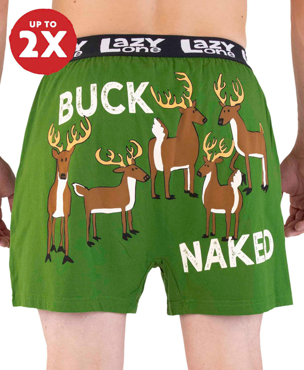 Buck Naked Green Men&#39;s Boxers