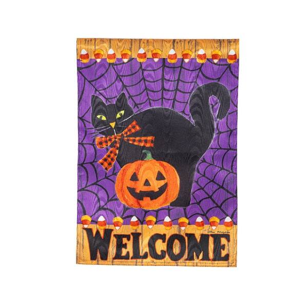 Black Cat Moire Garden Flag