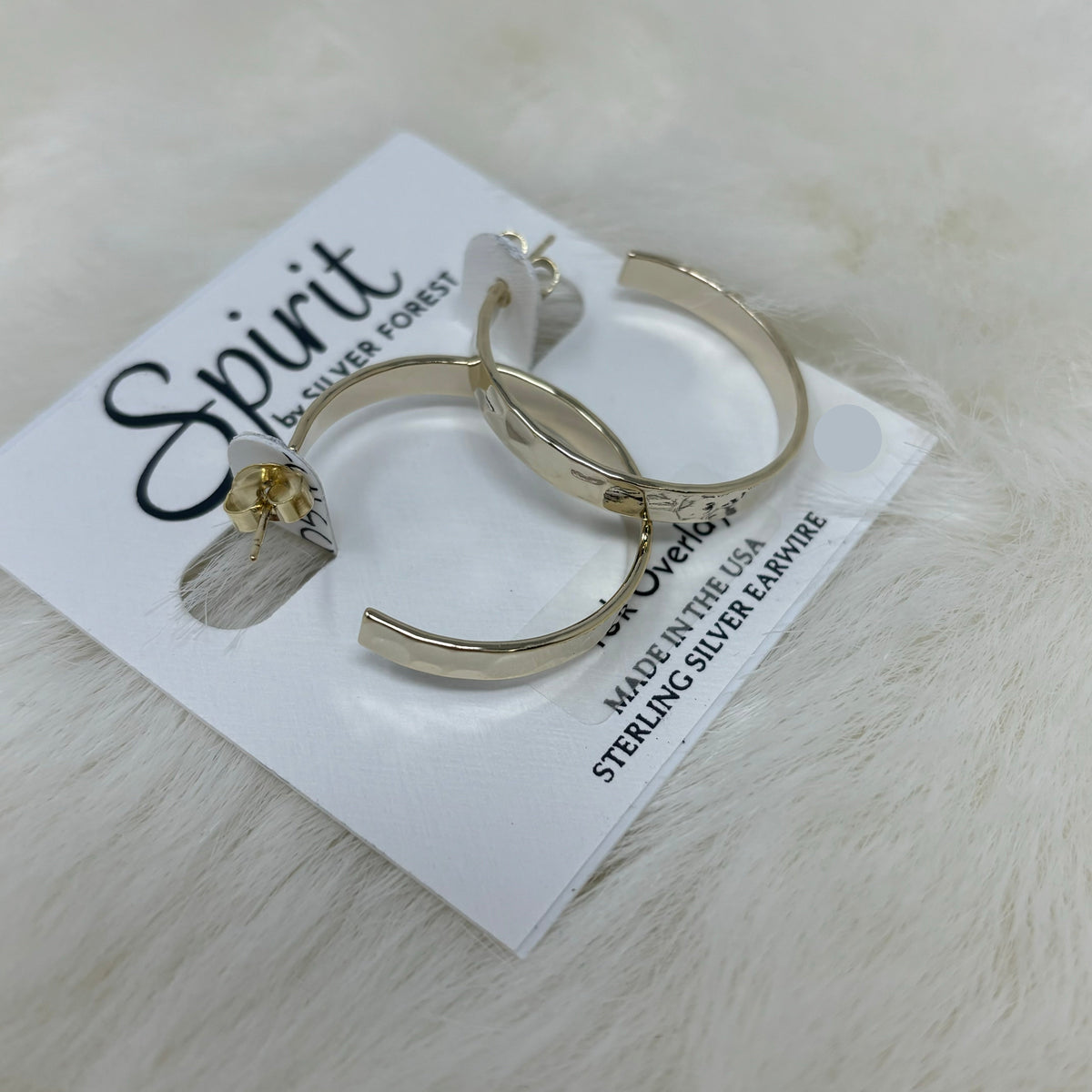 Hammered Fun Hoop Post Earrings