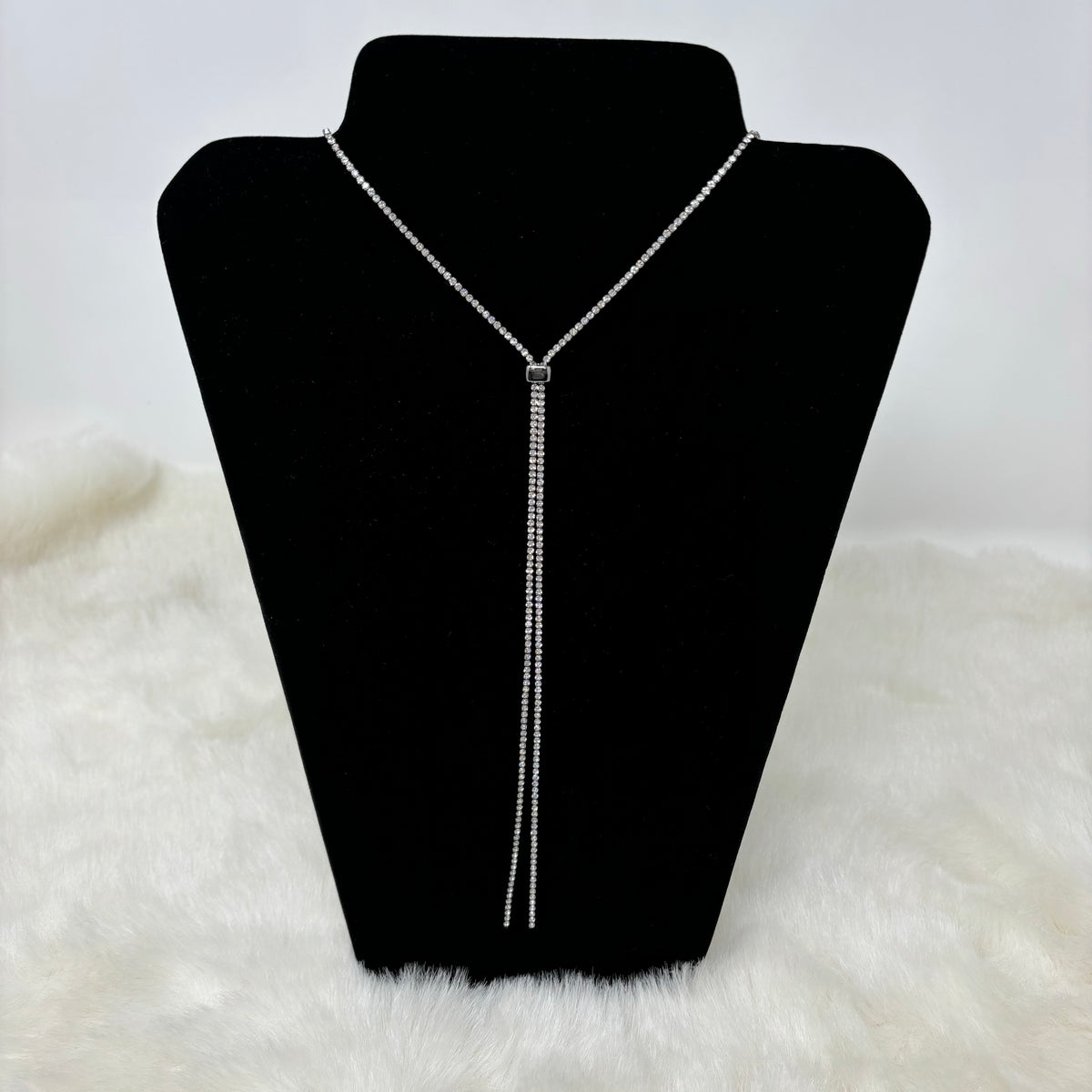 Long Rhinestone Adjustable Necklace