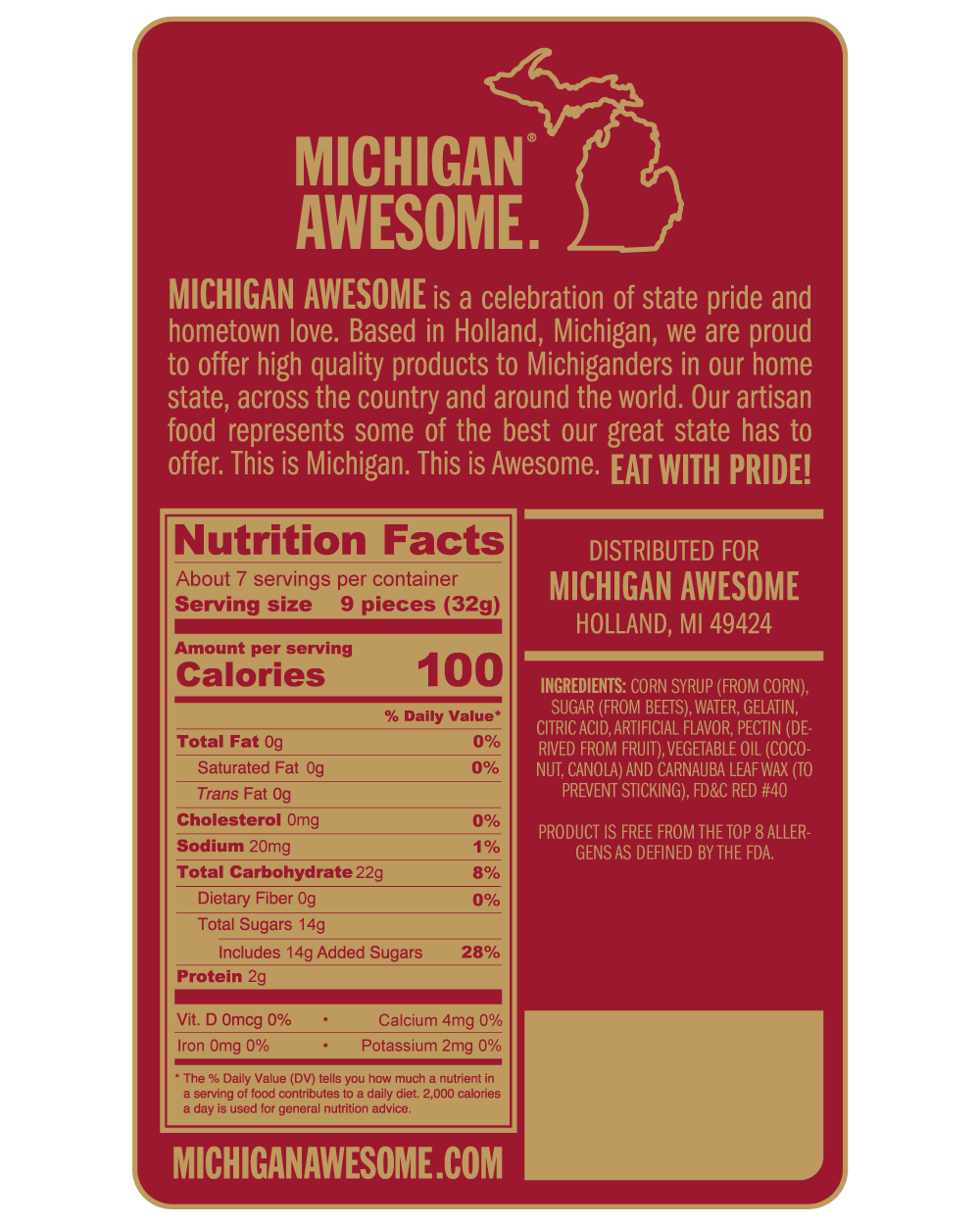 Michigan Awesome Cherry Gummy Bears