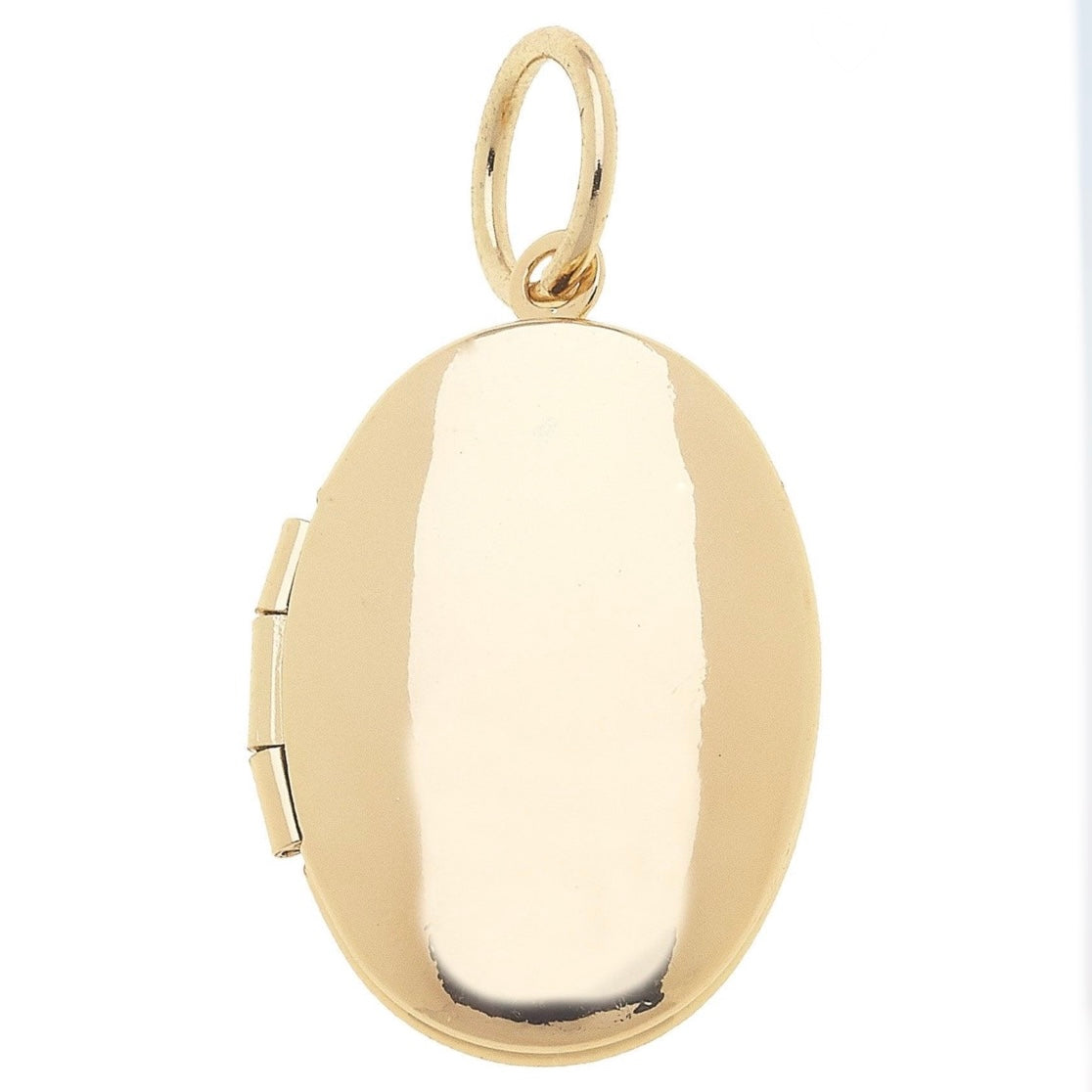 Oval Shaped Locket Charm in Shiny Gold