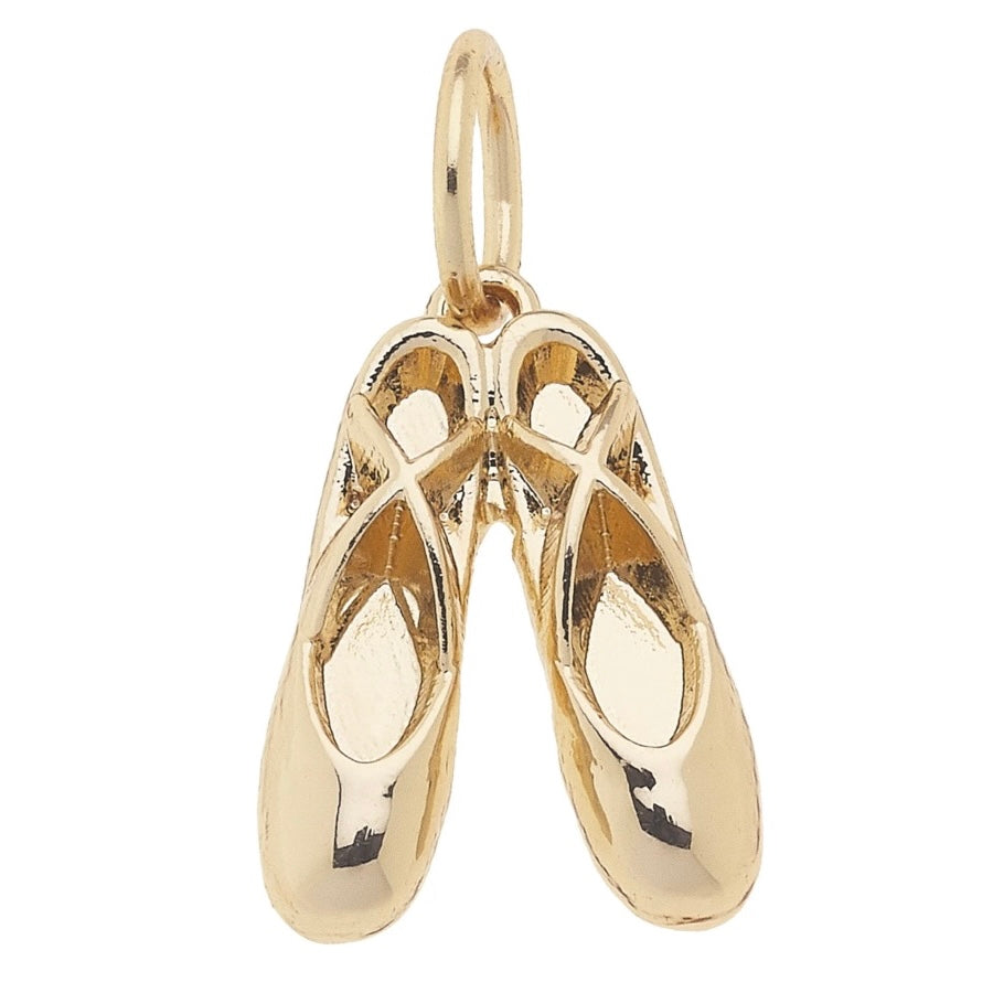 Ballet Slippers Charm in Shiny Gold