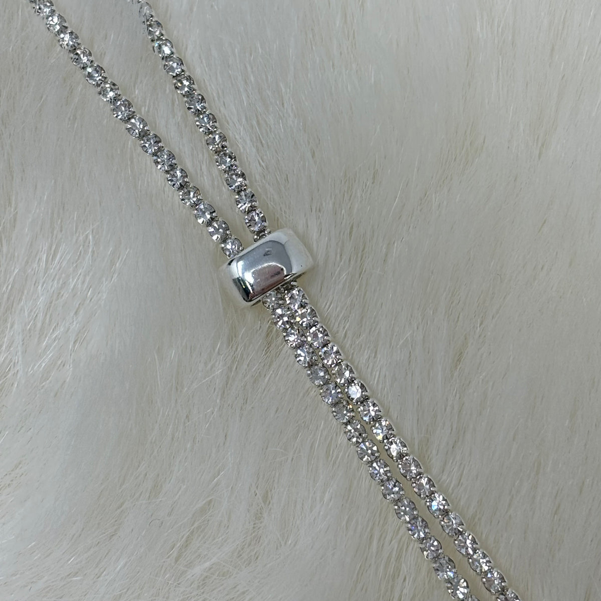 Long Rhinestone Adjustable Necklace