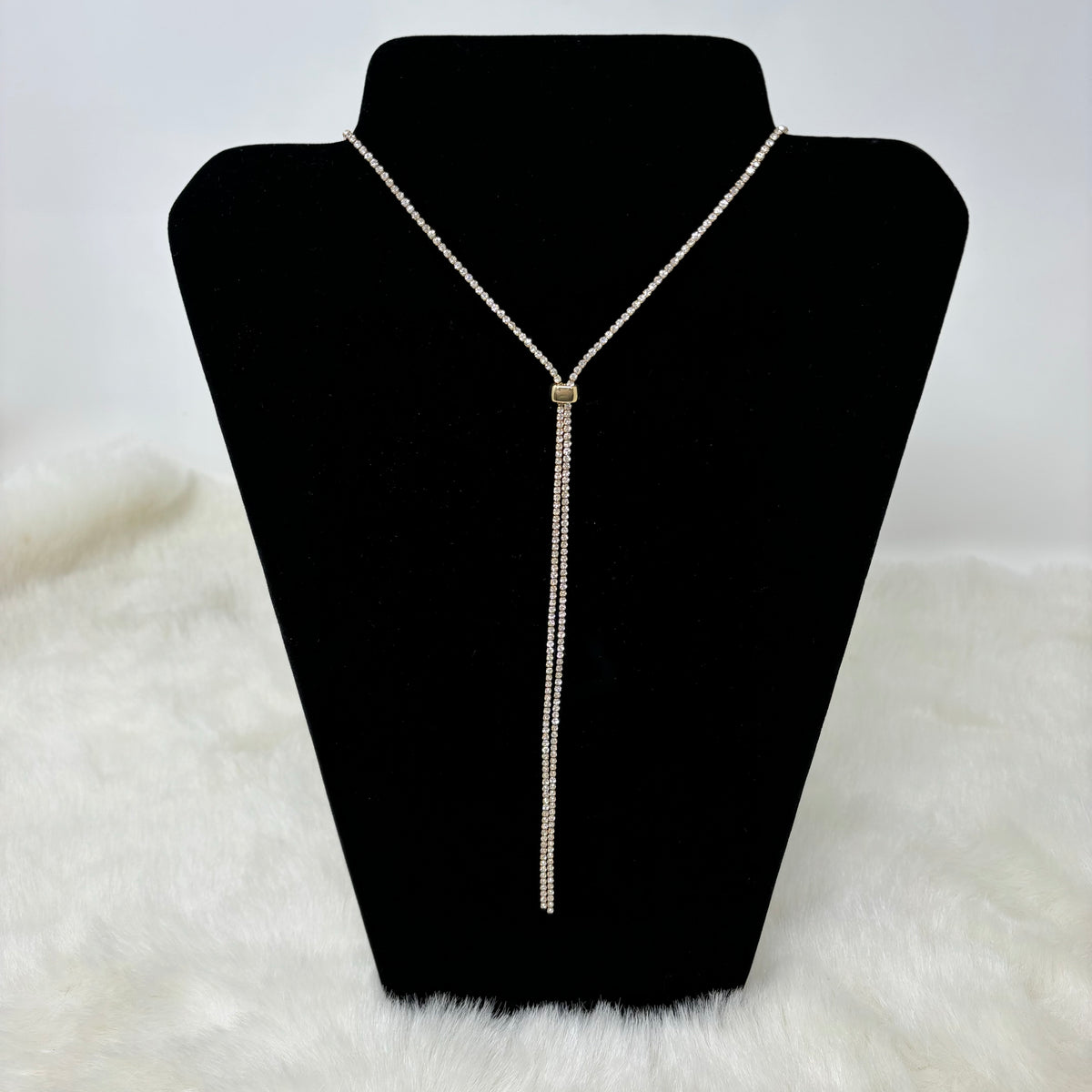 Long Rhinestone Adjustable Necklace