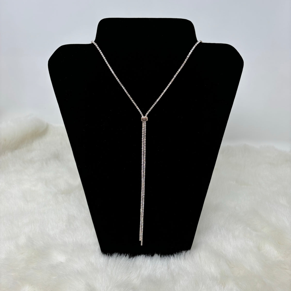 Long Rhinestone Adjustable Necklace