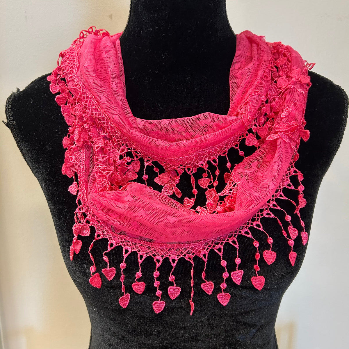 Lace Heart Infinity Scarf